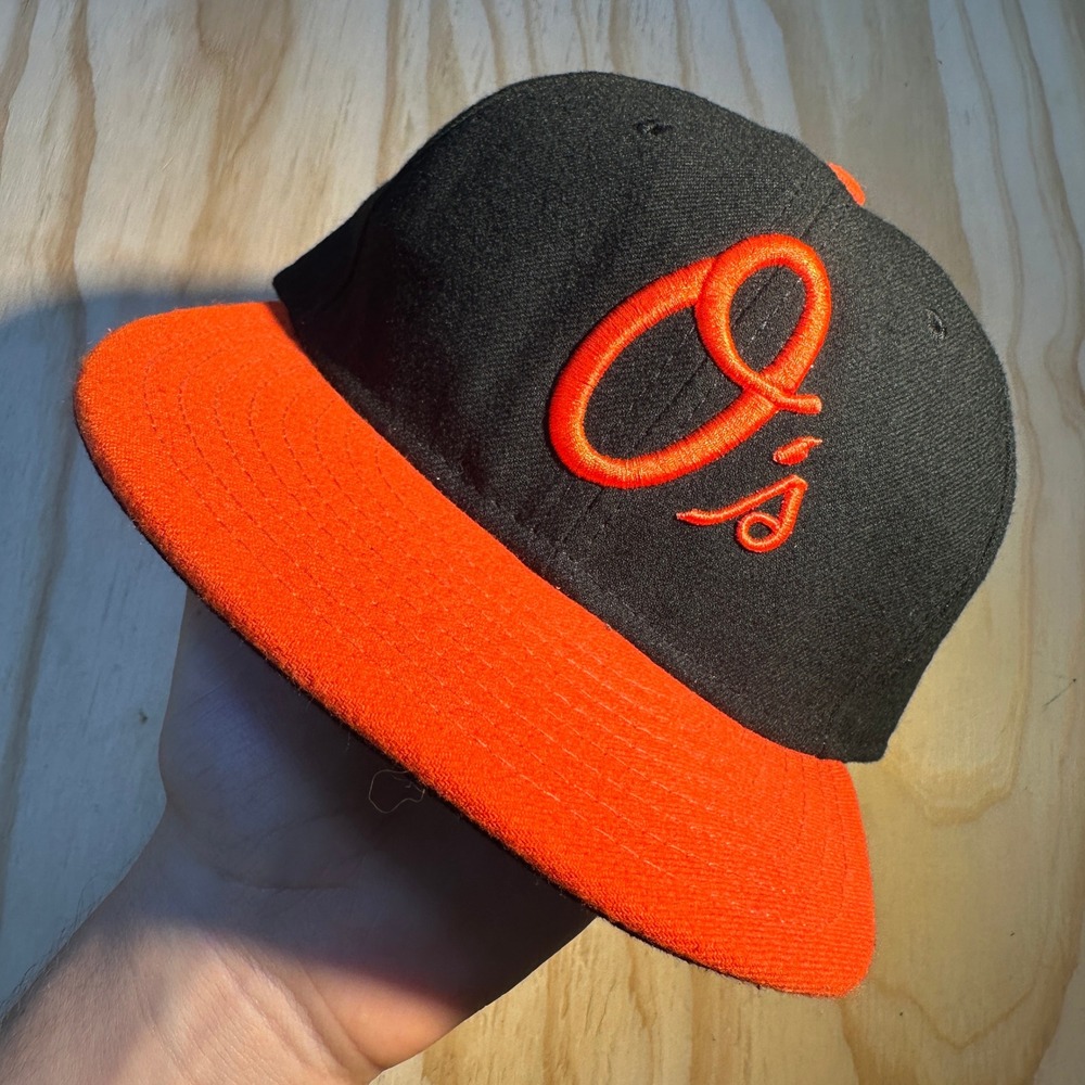 New Era Baltimore Orioles 59FIFTY Fitted Hat 6 7/8 Black Orange Cool Base MLB